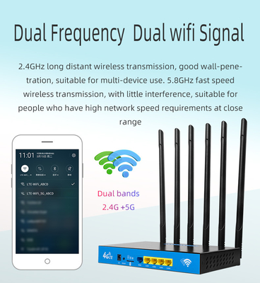 1200Mbps Dual Band High Power Wireless CPE Industrial Enterprise Class Simcard 4g / 5g Router
